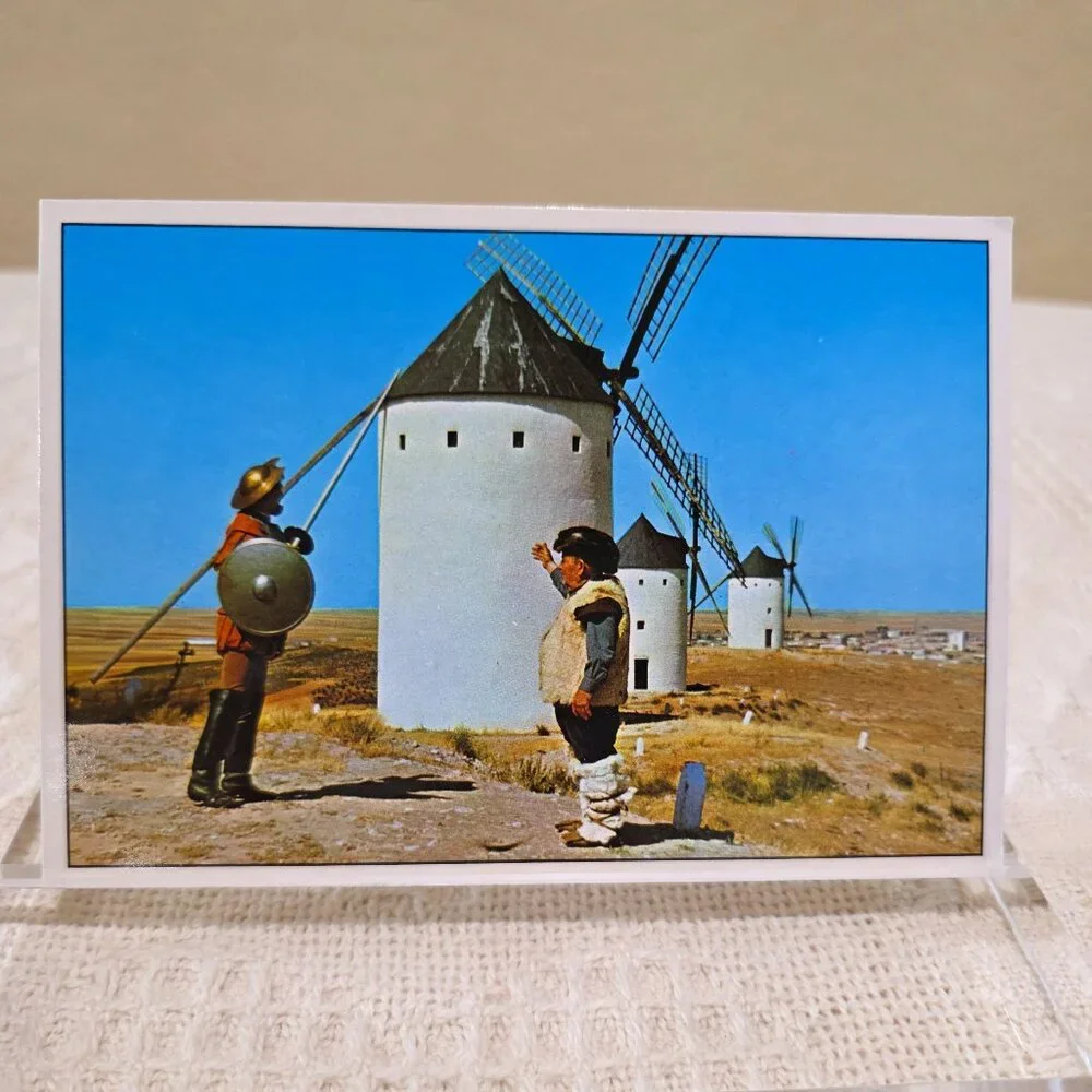 Vintage Alcazar de San Juan Spain Cuidad Real Windmill Spanish Postcard Unp